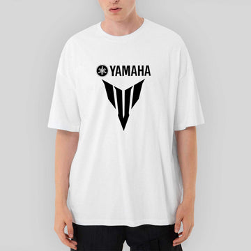 Yamaha MT07 Black Oversize Beyaz Tişört
