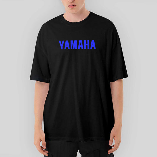 Yamaha Text Blue Oversize Siyah Tişört