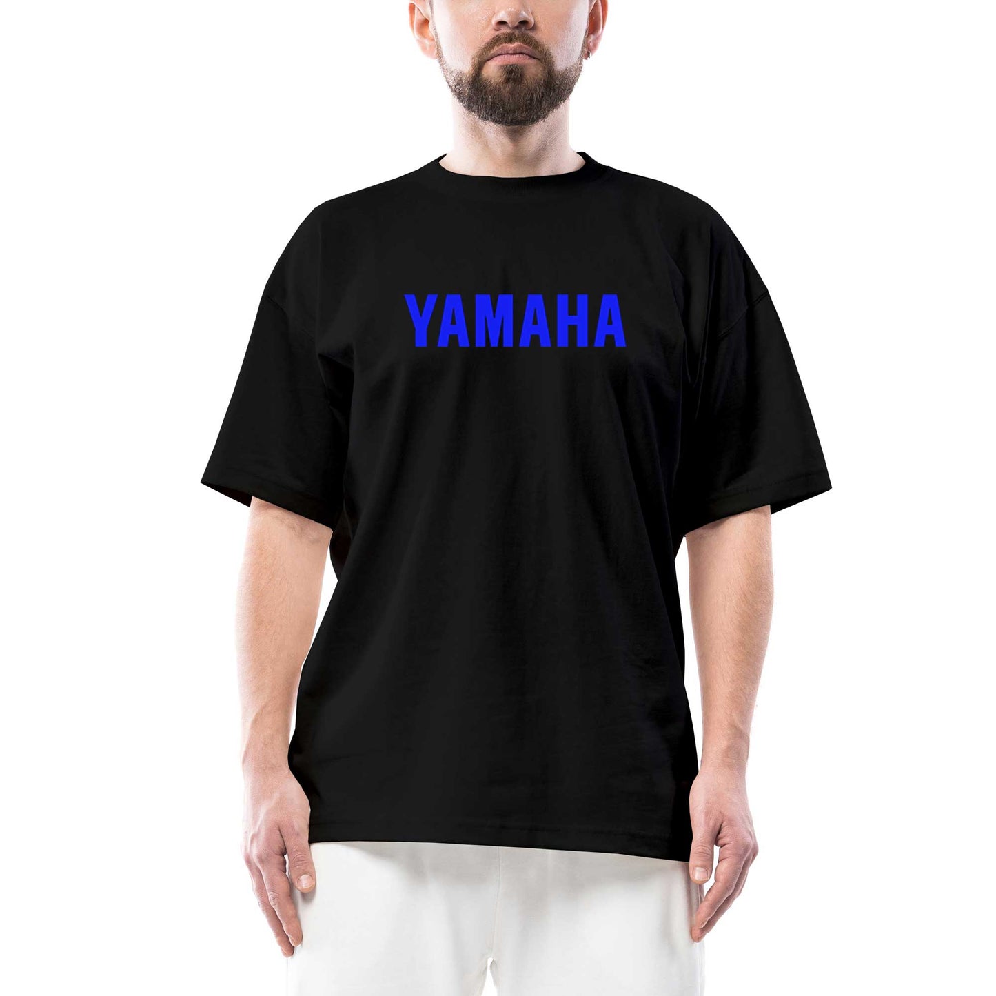 Yamaha Text Blue Oversize Siyah Tişört