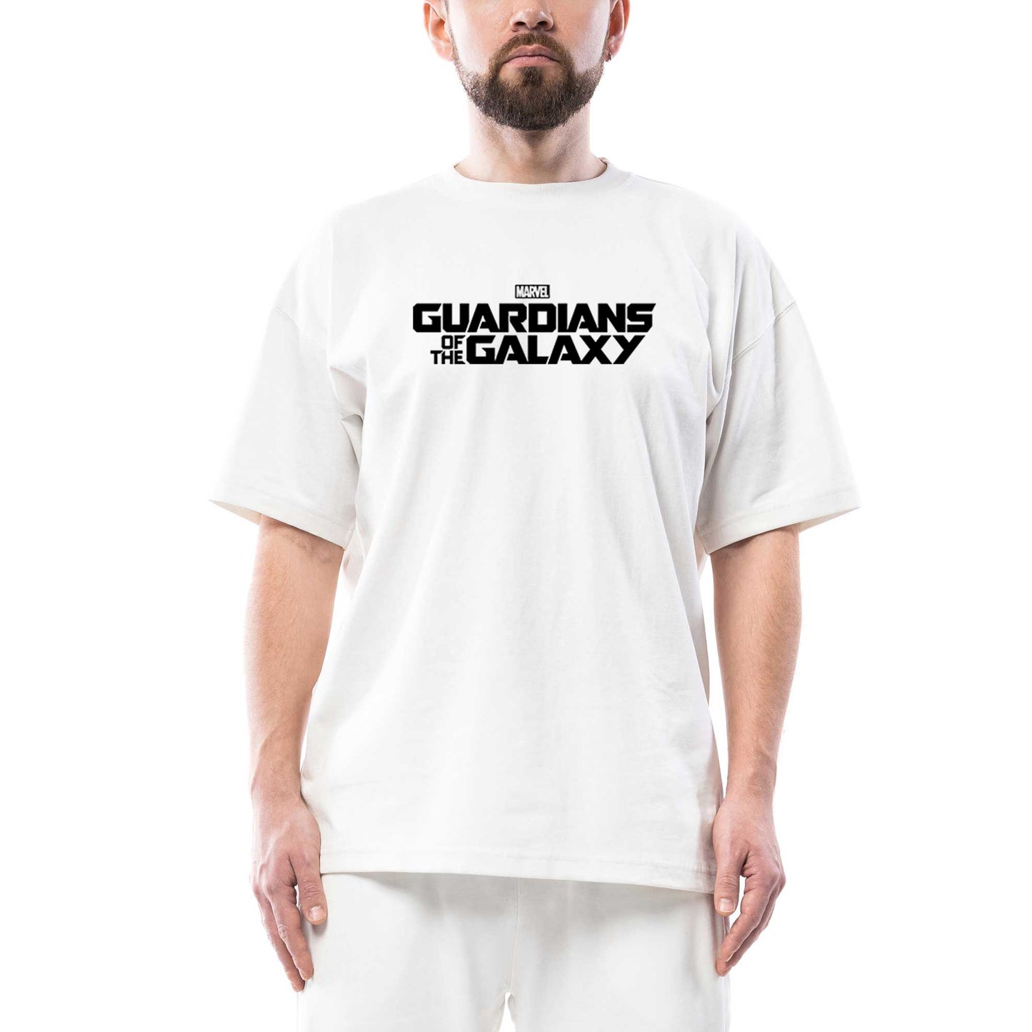 Galaksinin Koruyucuları Logo Oversize Beyaz Tişört