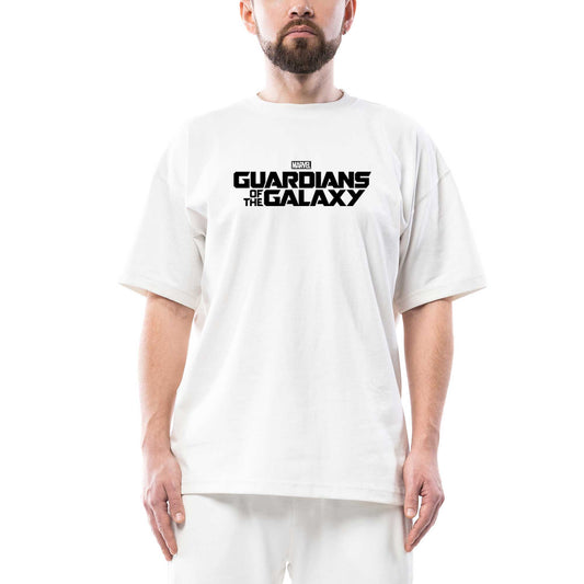 Galaksinin Koruyucuları Logo Oversize Beyaz Tişört