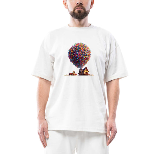 Balloon House Oversize Beyaz Tişört
