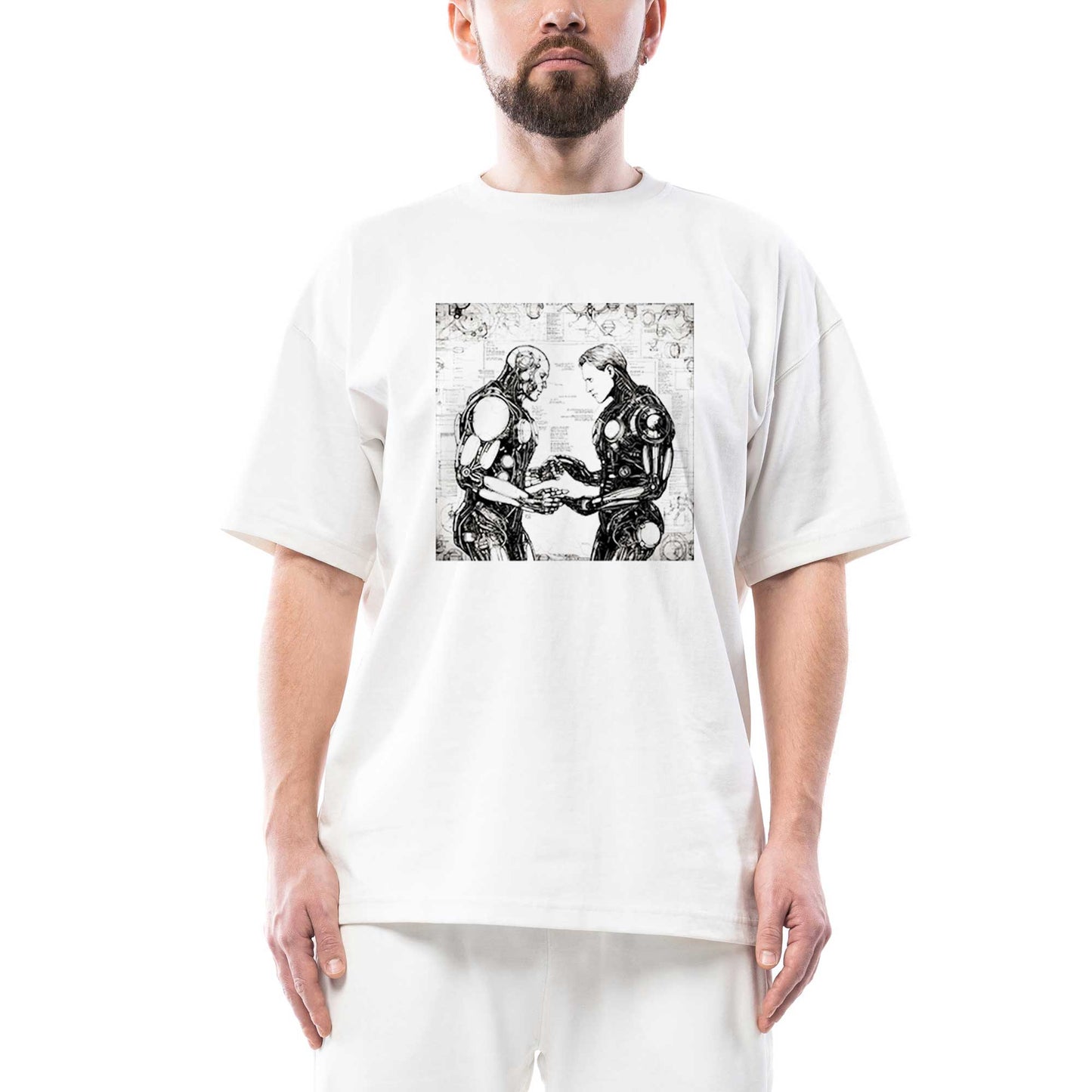 Biographical Analysis Oversize Beyaz Tişört