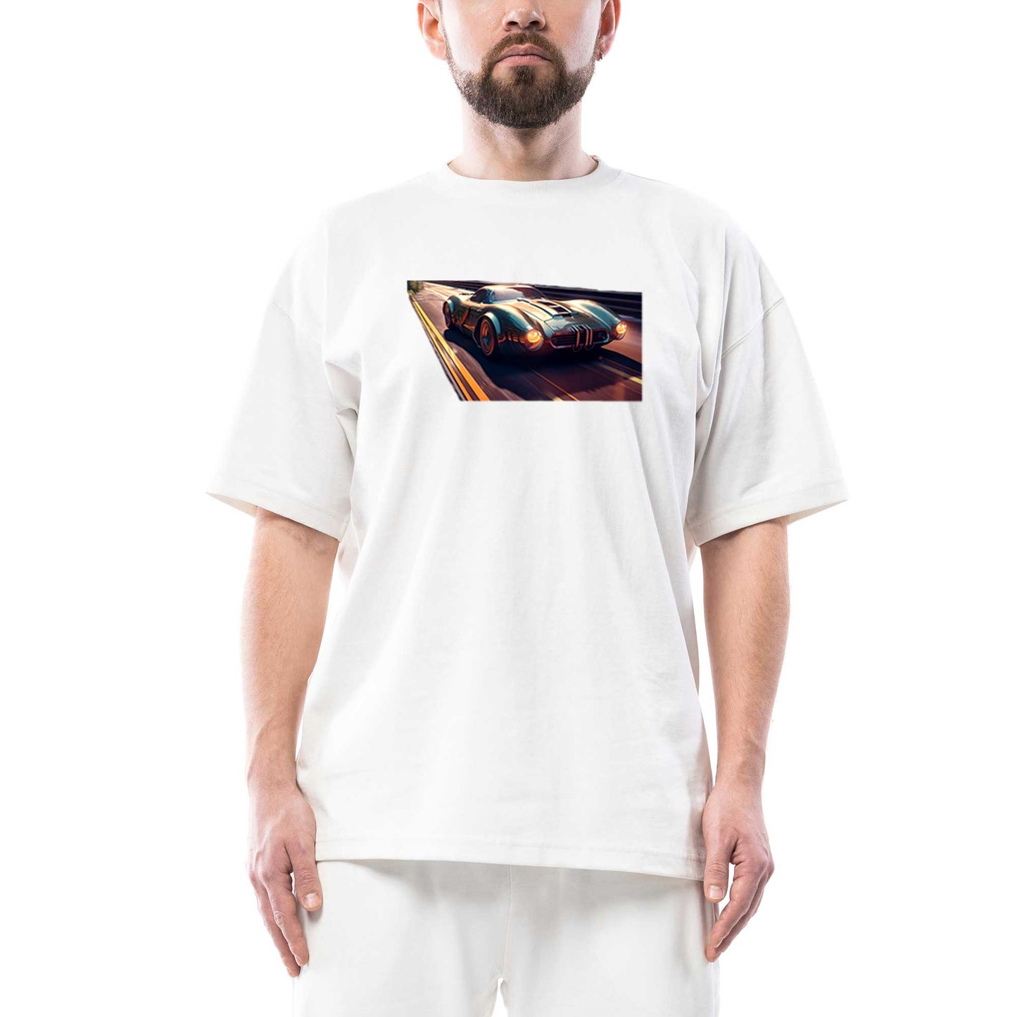 Driving A Car Oversize Beyaz Tişört