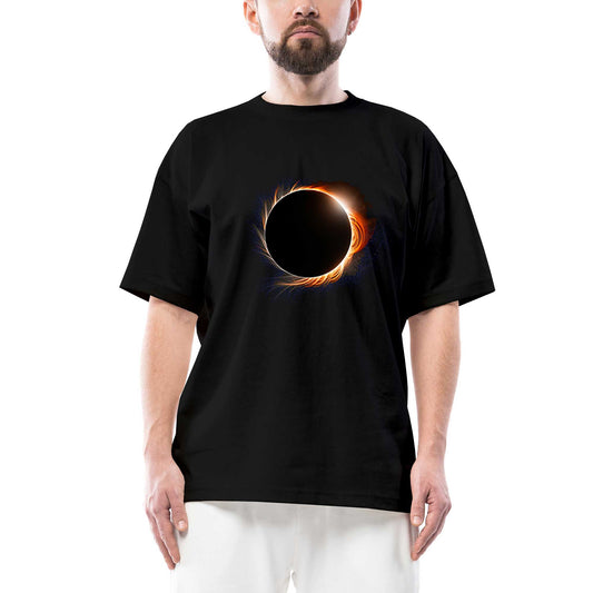 Solar Eclipse Oversize Siyah Tişört