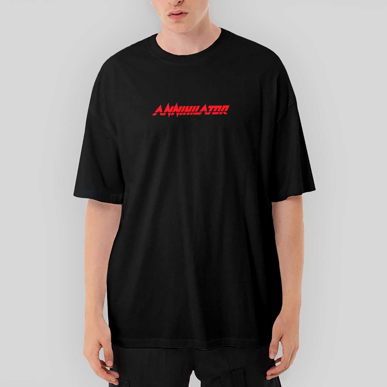 Annihilator Logo Oversize Siyah Tişört