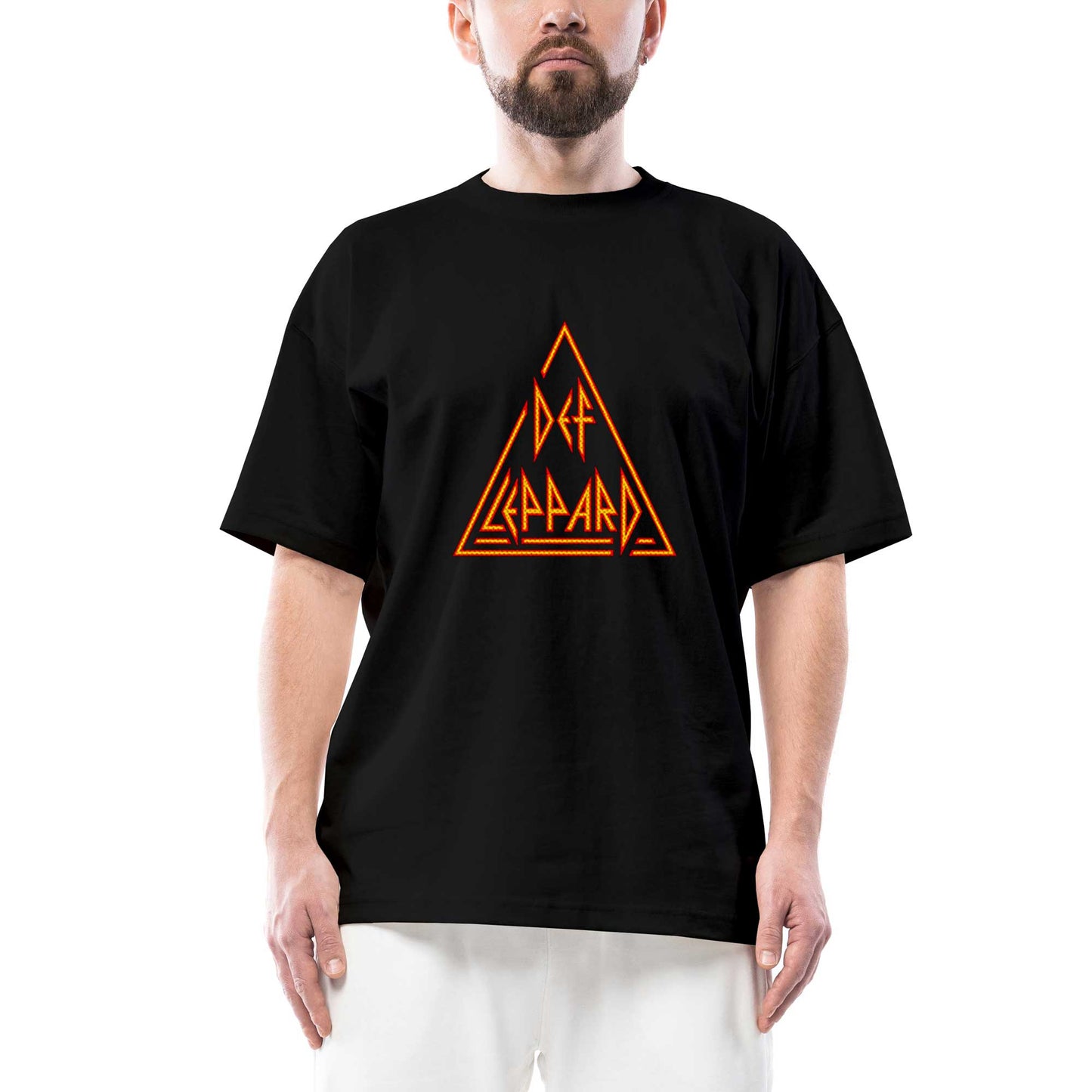 Def Leppard Logo 2 Oversize Siyah Tişört