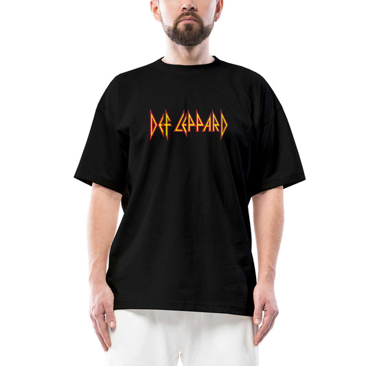 Def Leppard Logo Oversize Siyah Tişört