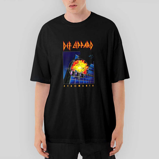 Def Leppard Pyromania Oversize Siyah Tişört