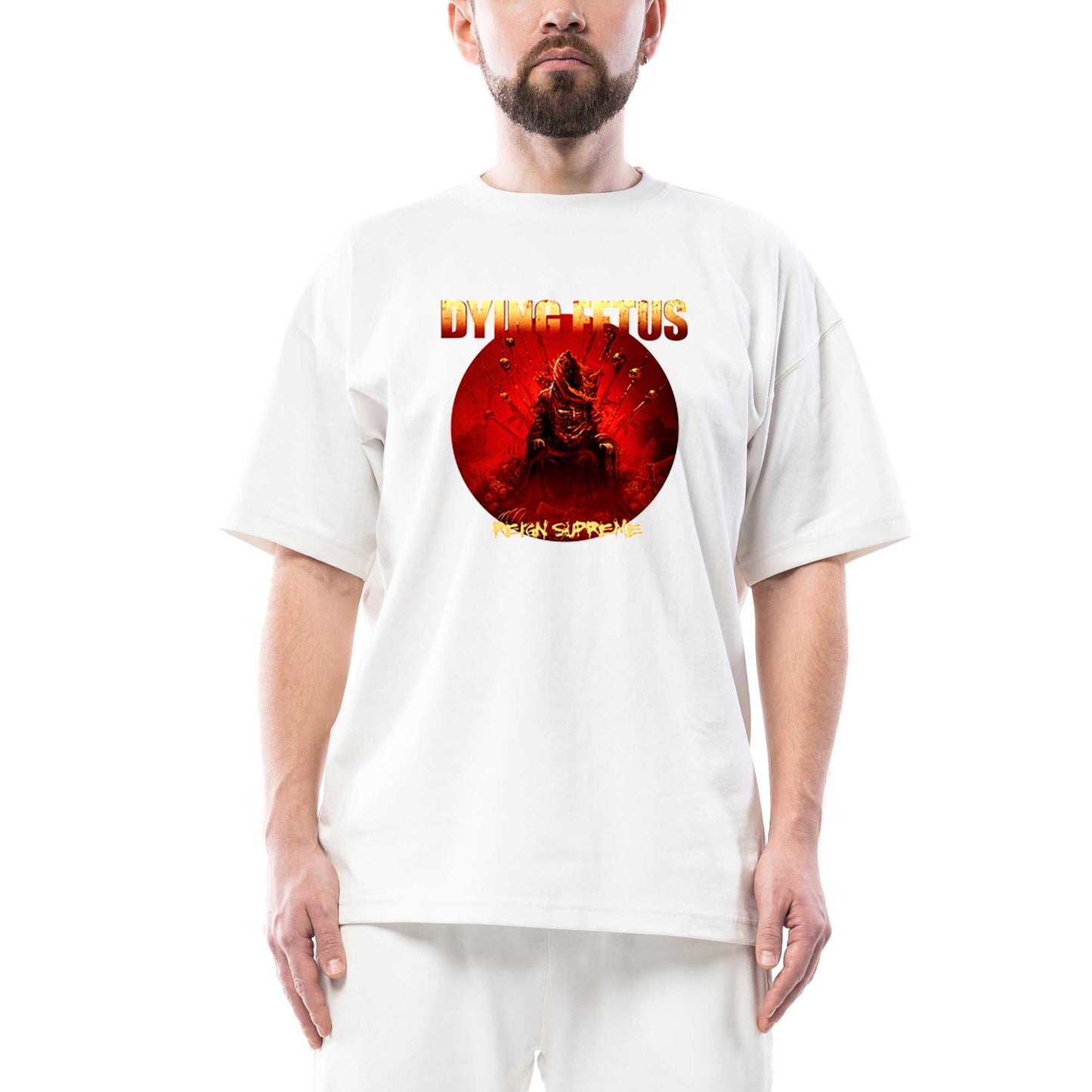 Dying Fetus Reign Supreme Oversize Beyaz Tişört