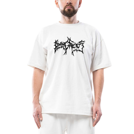 Dying Fetus Text Oversize Beyaz Tişört