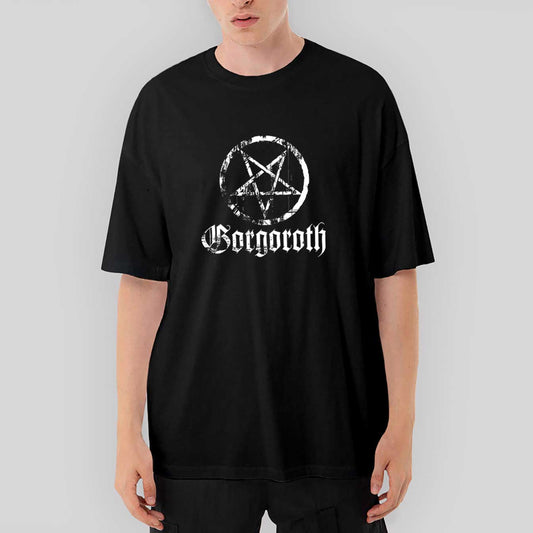 Gorgoroth Pentagram Oversize Siyah Tişört