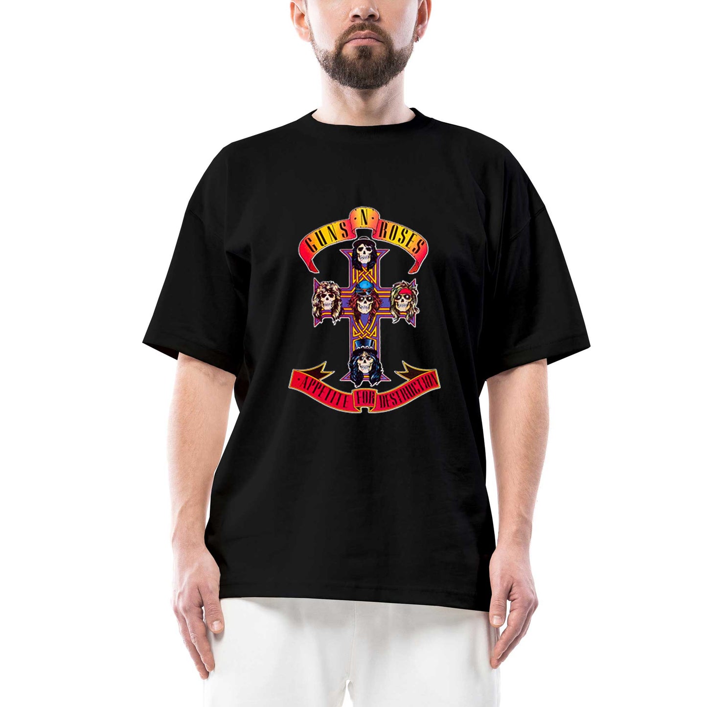 Guns N Roses Appetite for DestructIron Oversize Siyah Tişört