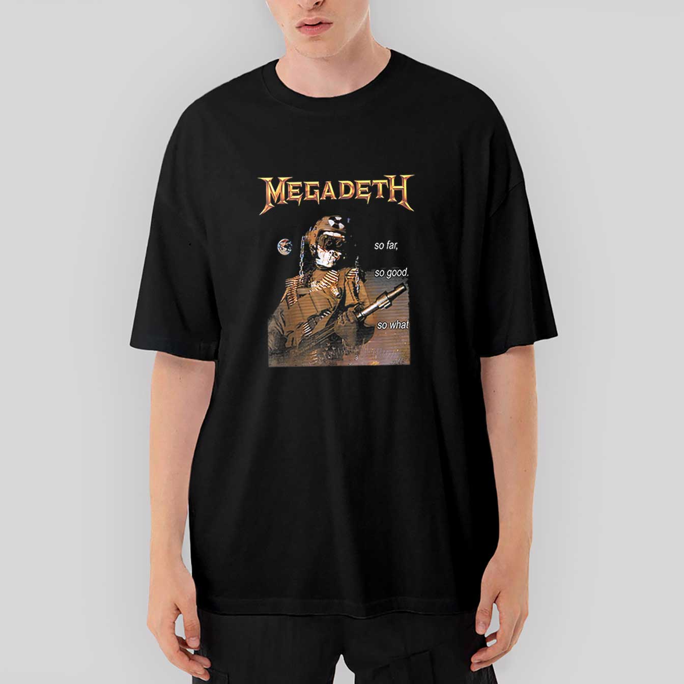 Megadeth So Far So Good Oversize Siyah Tişört