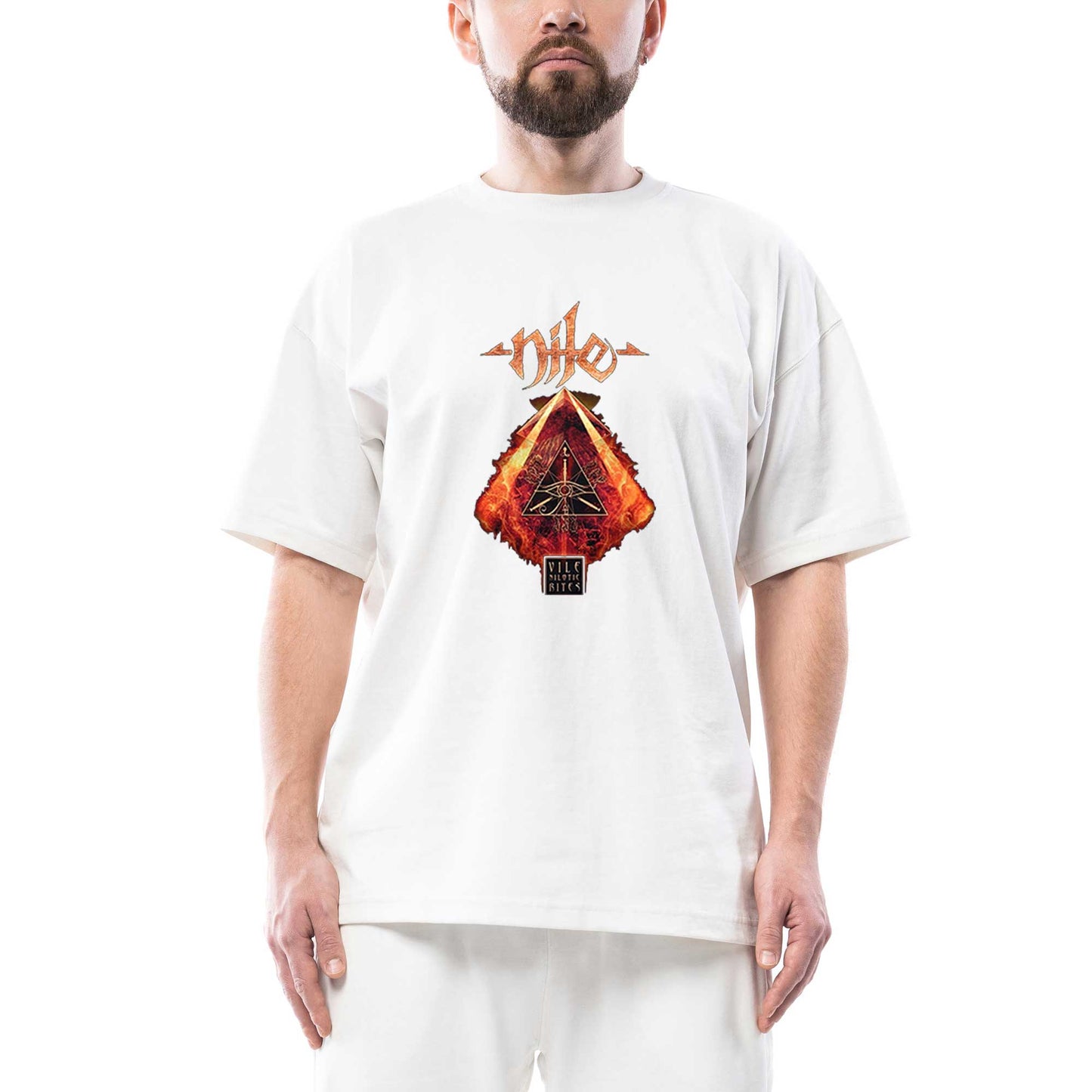 Nile Vile Nilotic Rites Oversize Beyaz Tişört