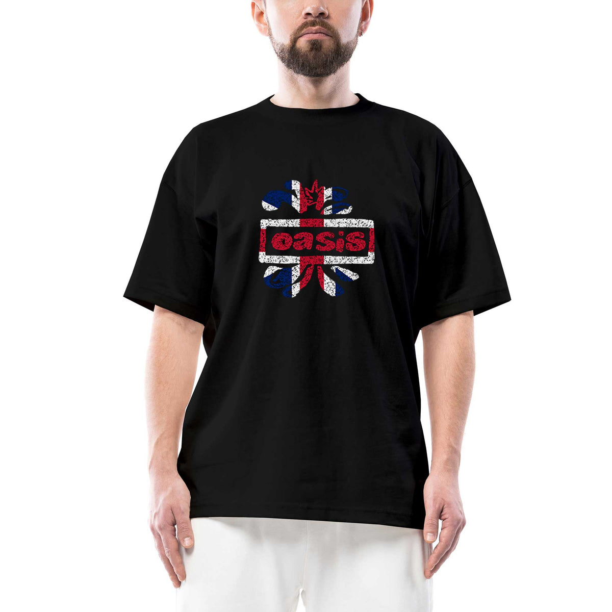 Oasis Logo Oversize Siyah Tişört