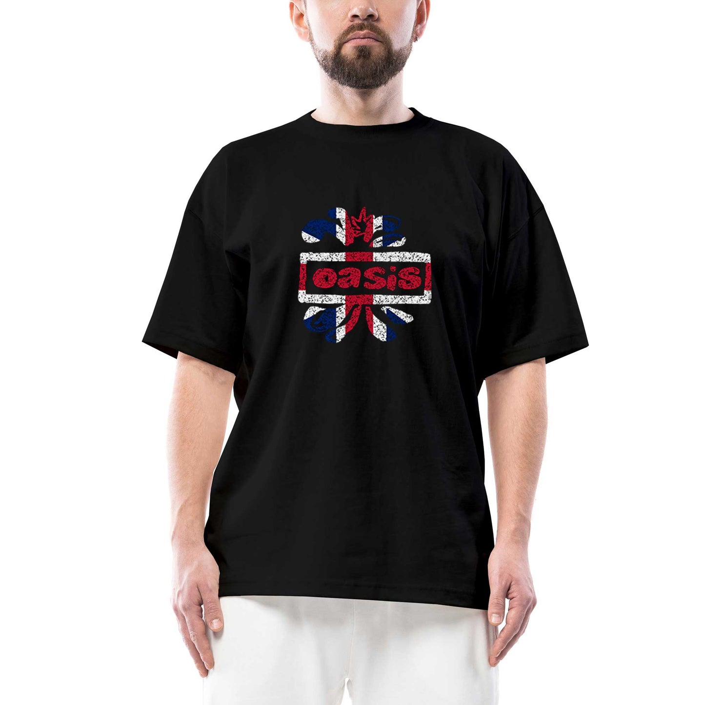 İndirimli Oasis Logo Oversize Siyah Tişört