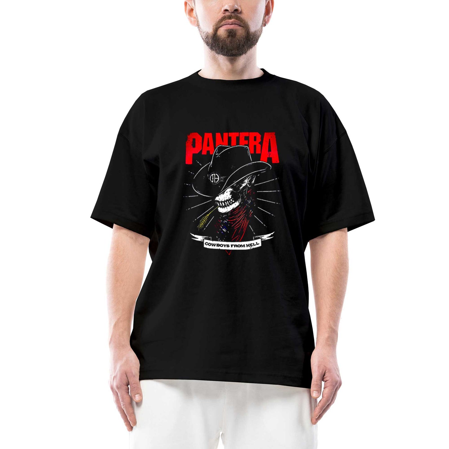 Pantera Cowboys Oversize Siyah Tişört