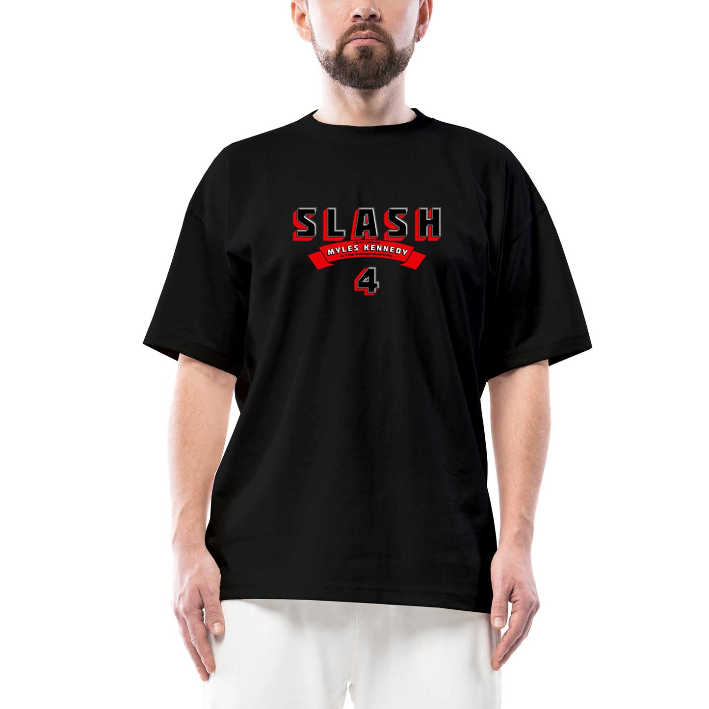 Slash 4 Album Oversize Siyah Tişört