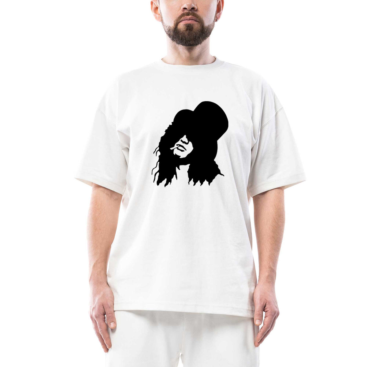 Slash Portre beyaz oversize tişört