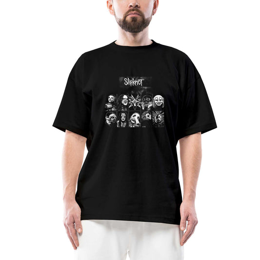 Slipknot Group Member Oversize Siyah Tişört
