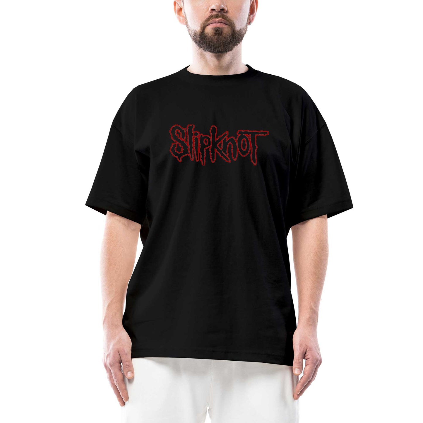 Slipknot Text Oversize Siyah Tişört