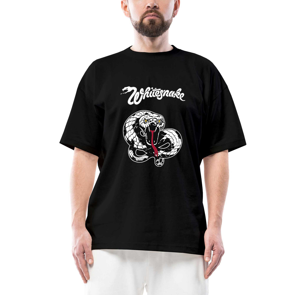 Whitesnake Trouble Oversize Siyah Tişört