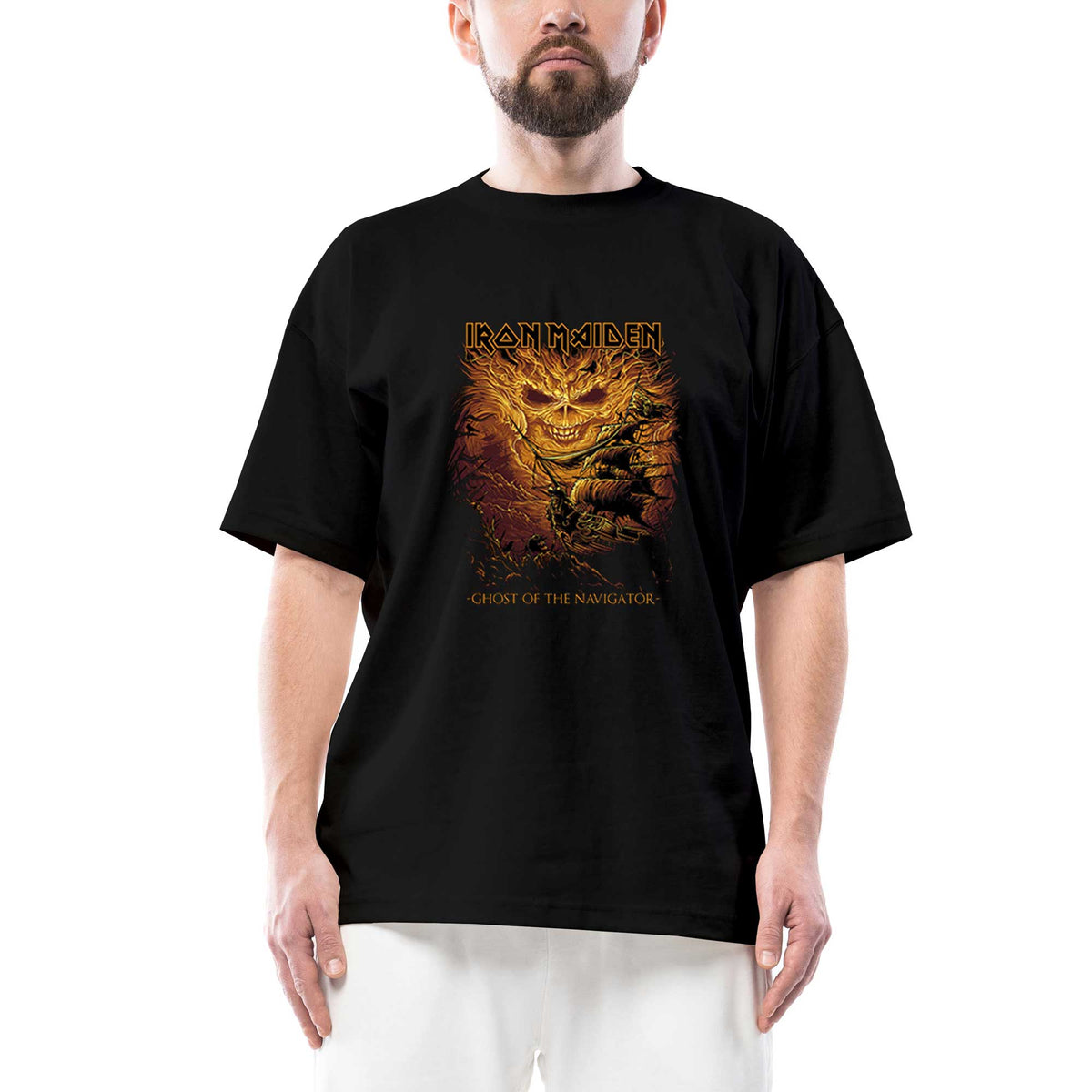 Iron maiden Ghost of the Navigator Oversize Siyah Tişört