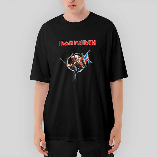 Iron Maiden Trooper Oversize Siyah Tişört