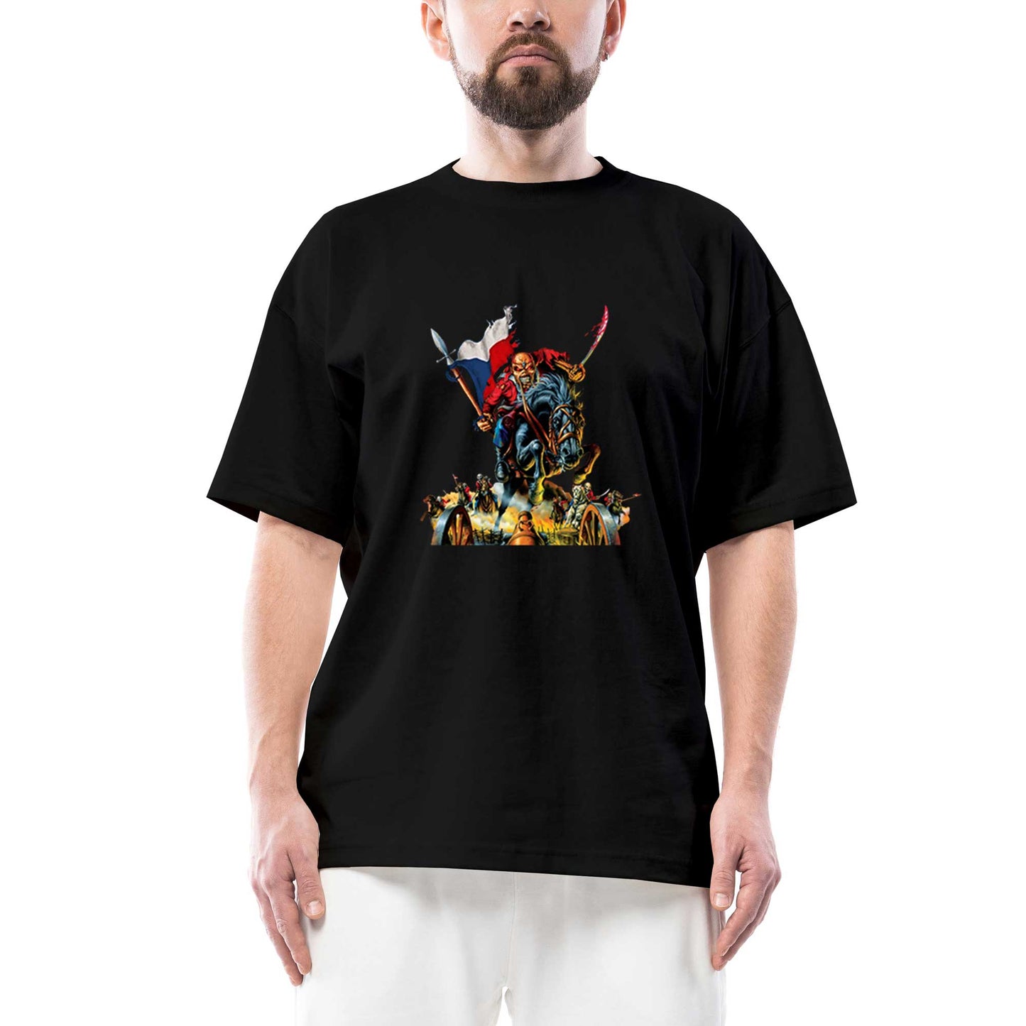 Iron Maiden Warriors Oversize Siyah Tişört