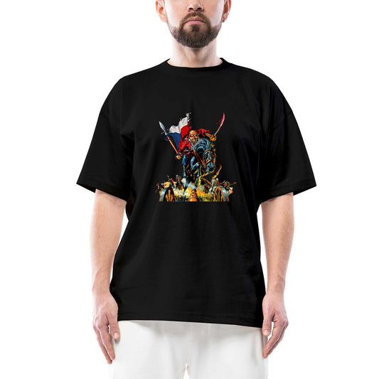 Iron Maiden Warriors Oversize Siyah Tişört