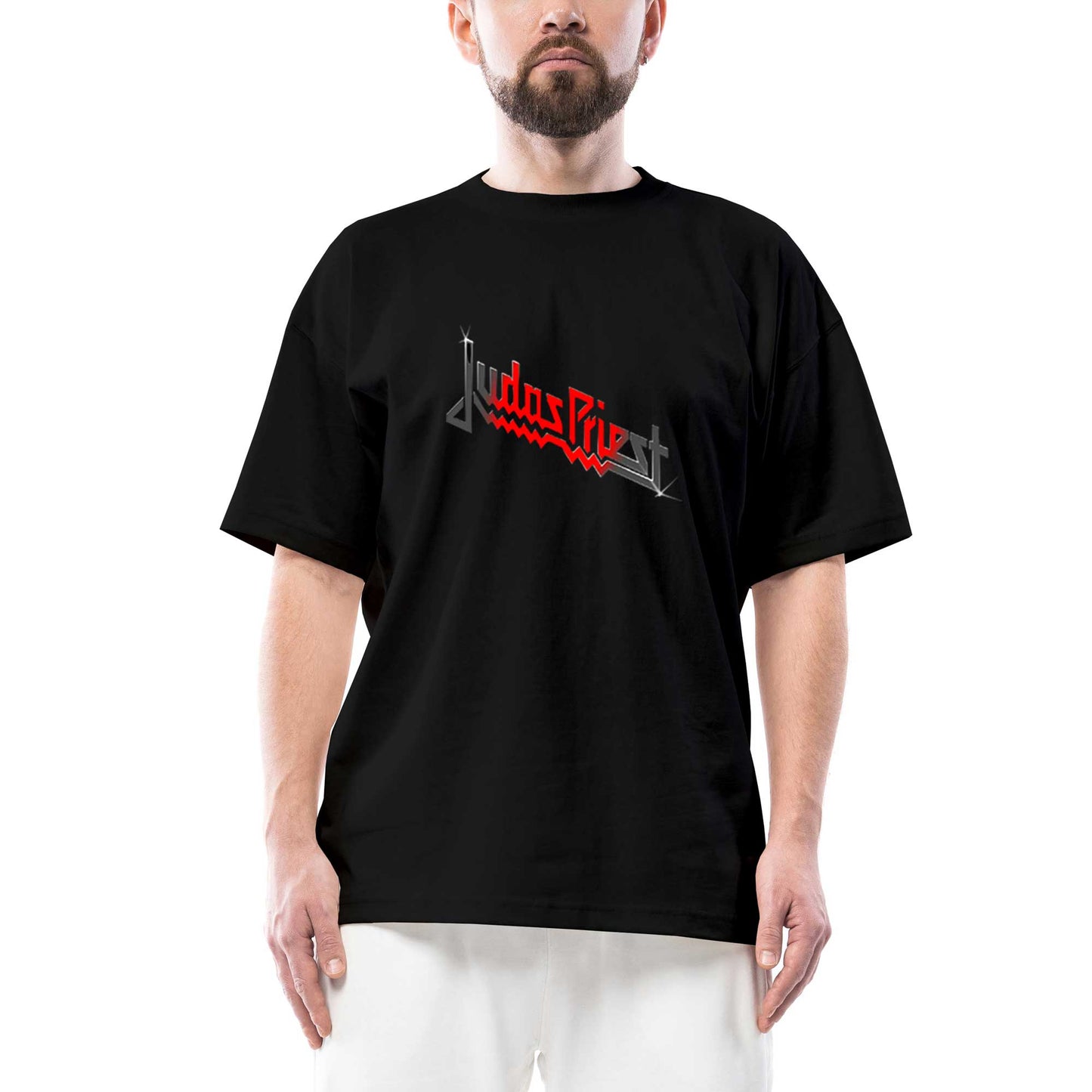 judas Priest Black Red Logo Oversize Siyah Tişört