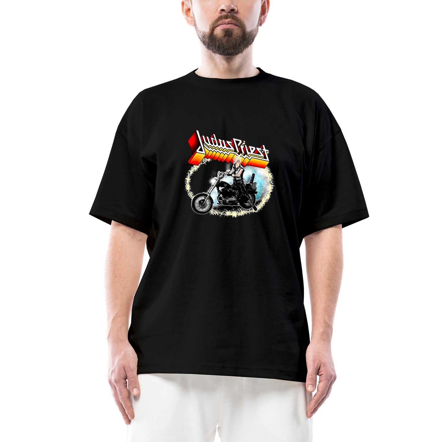 Judas Priest Rob Halford Oversize Siyah Tişört