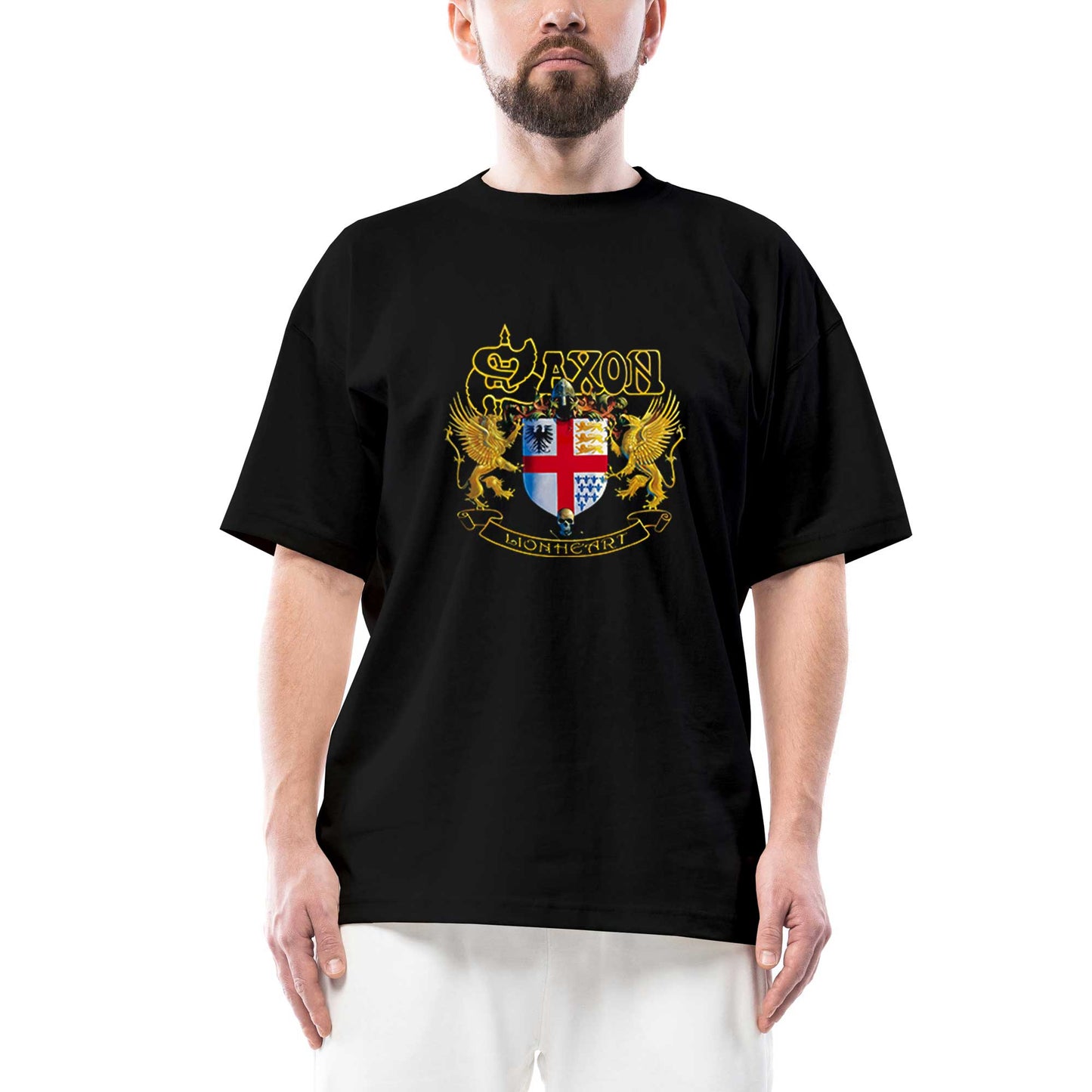 Saxon LIronheart Oversize Siyah Tişört