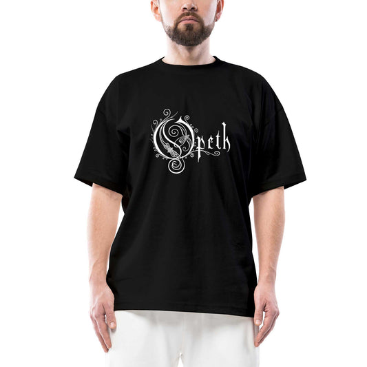 Opeth Logo White Oversize Siyah Tişört