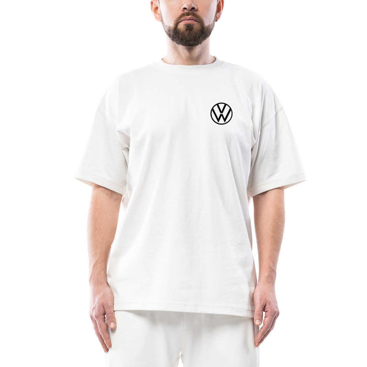 Volkswagen New Black Logo Oversize Beyaz Tişört
