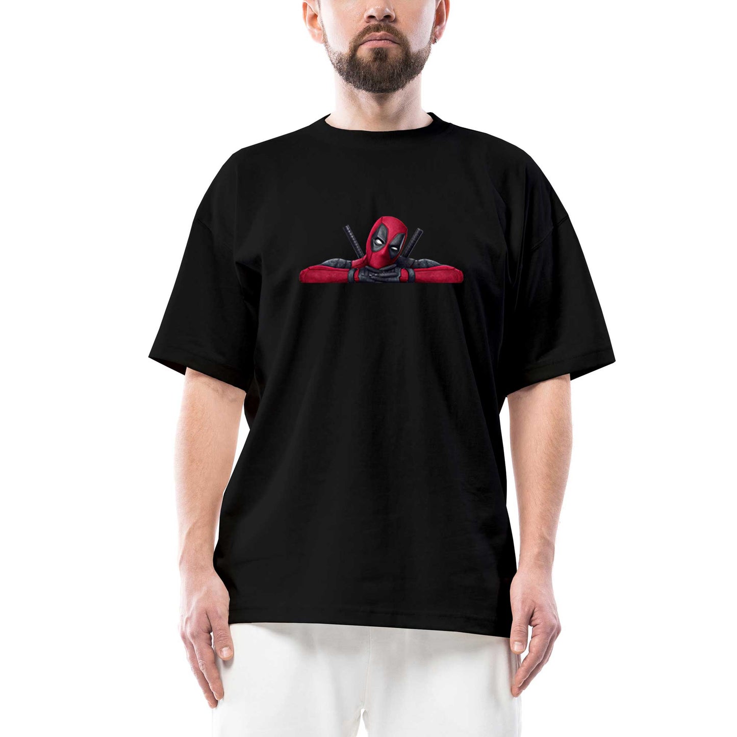 Deadpool Comics Oversize Siyah Tişört