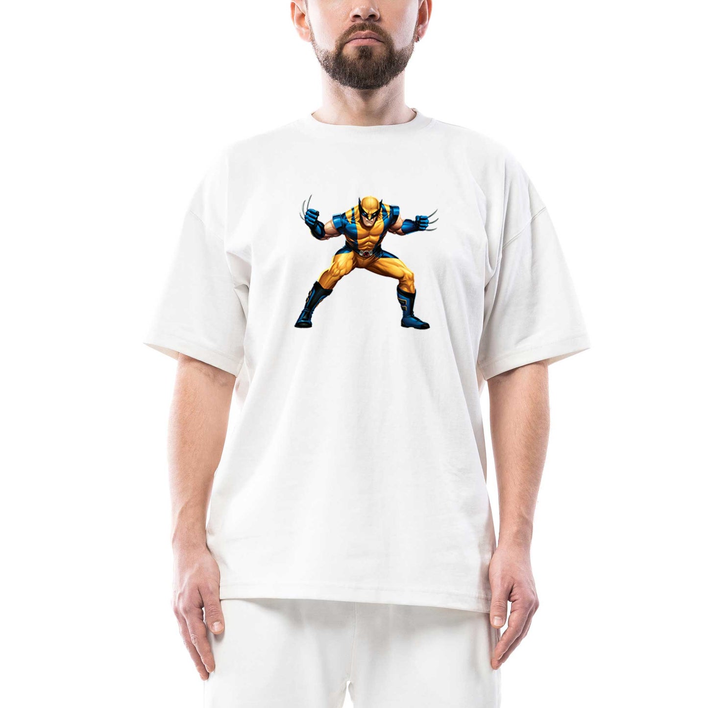 Wolverine Portre Oversize Beyaz Tişört
