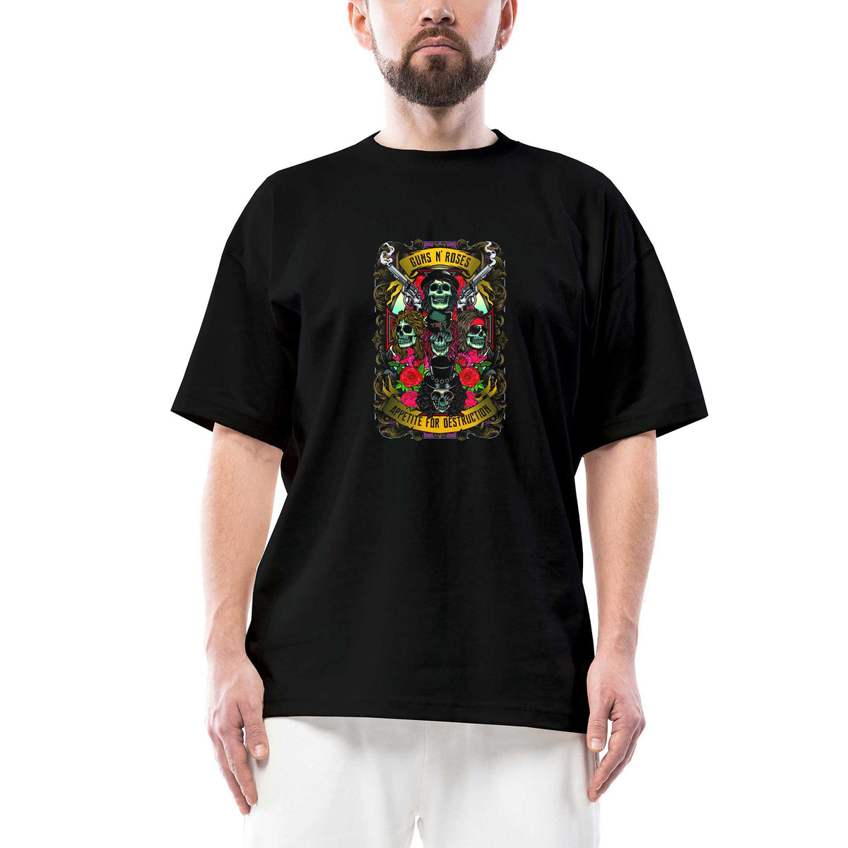 Guns N Roses Appetıte Destruction siyah oversize tişört