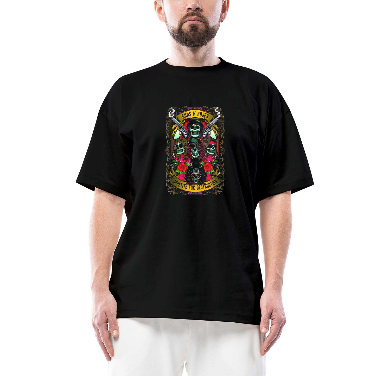 Guns N Roses Appetıte DestructIron Oversize Siyah Tişört