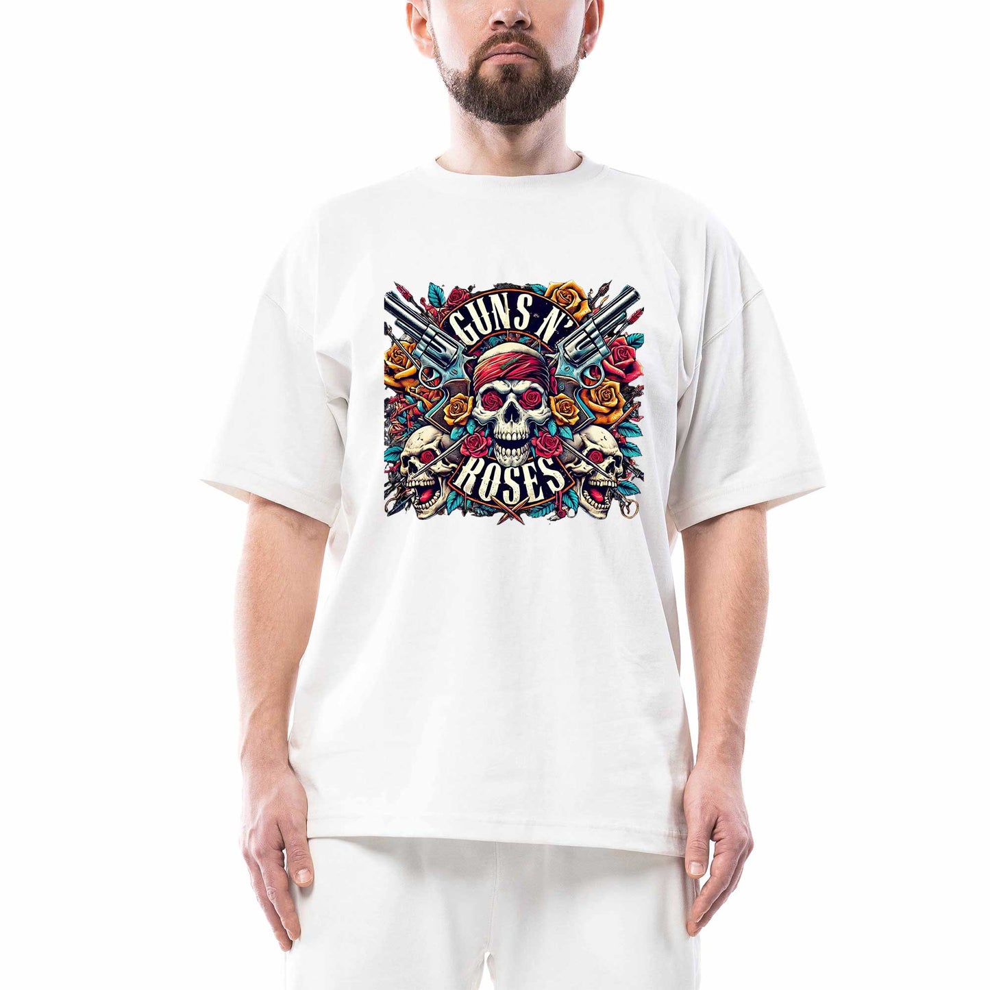 Guns N Roses Ok Dry Head Oversize Beyaz Tişört