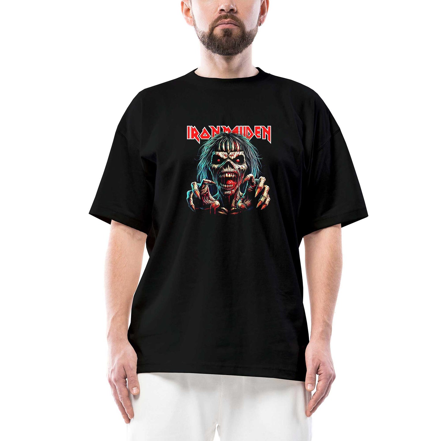 Iron Maiden Zombie Oversize Siyah Tişört