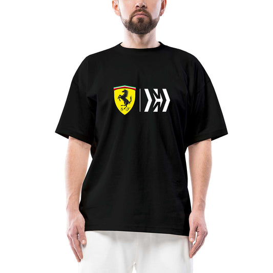 Scuderia Ferrari Mission siyah oversize tişört
