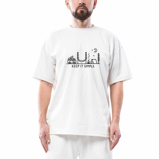 Keep It Simple Oversize Beyaz Tişört