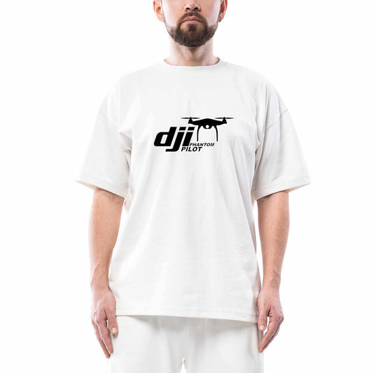Dji Phantom Pilot Oversize Beyaz Tişört