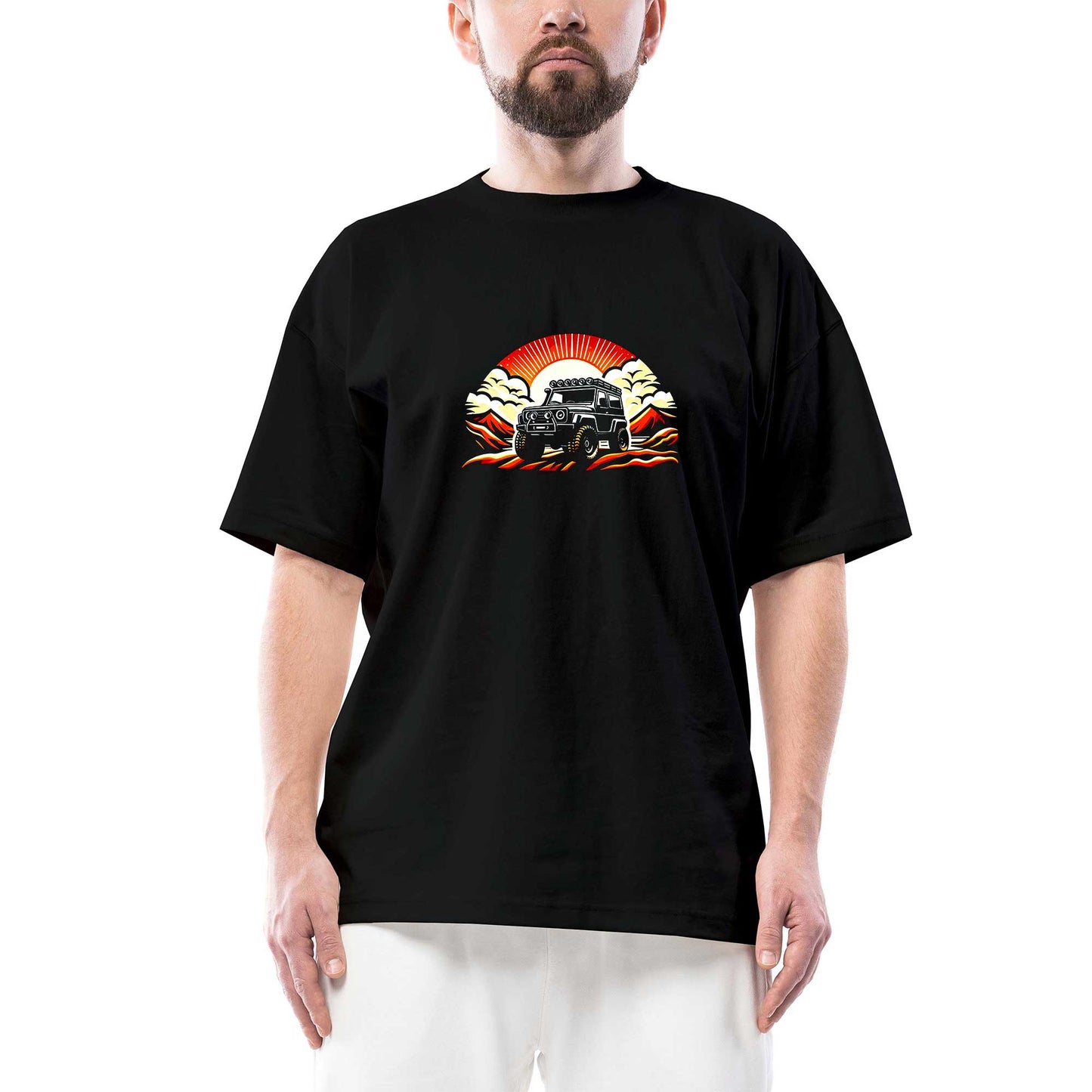 Off Roading Go Anywhere Oversize Siyah Tişört