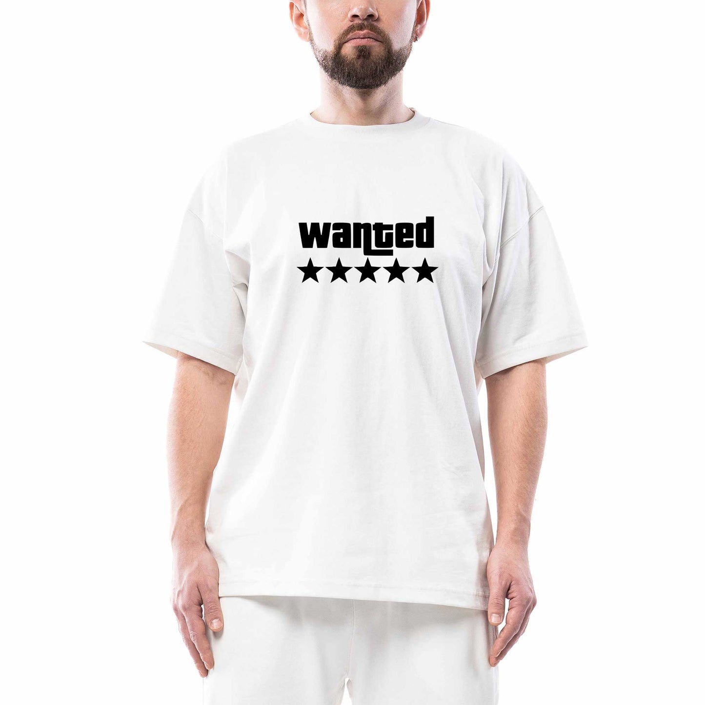 Wanted Oversize Beyaz Tişört