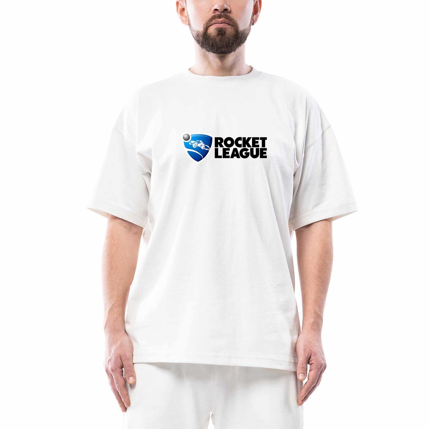 Rocket League Logo Oversize Beyaz Tişört