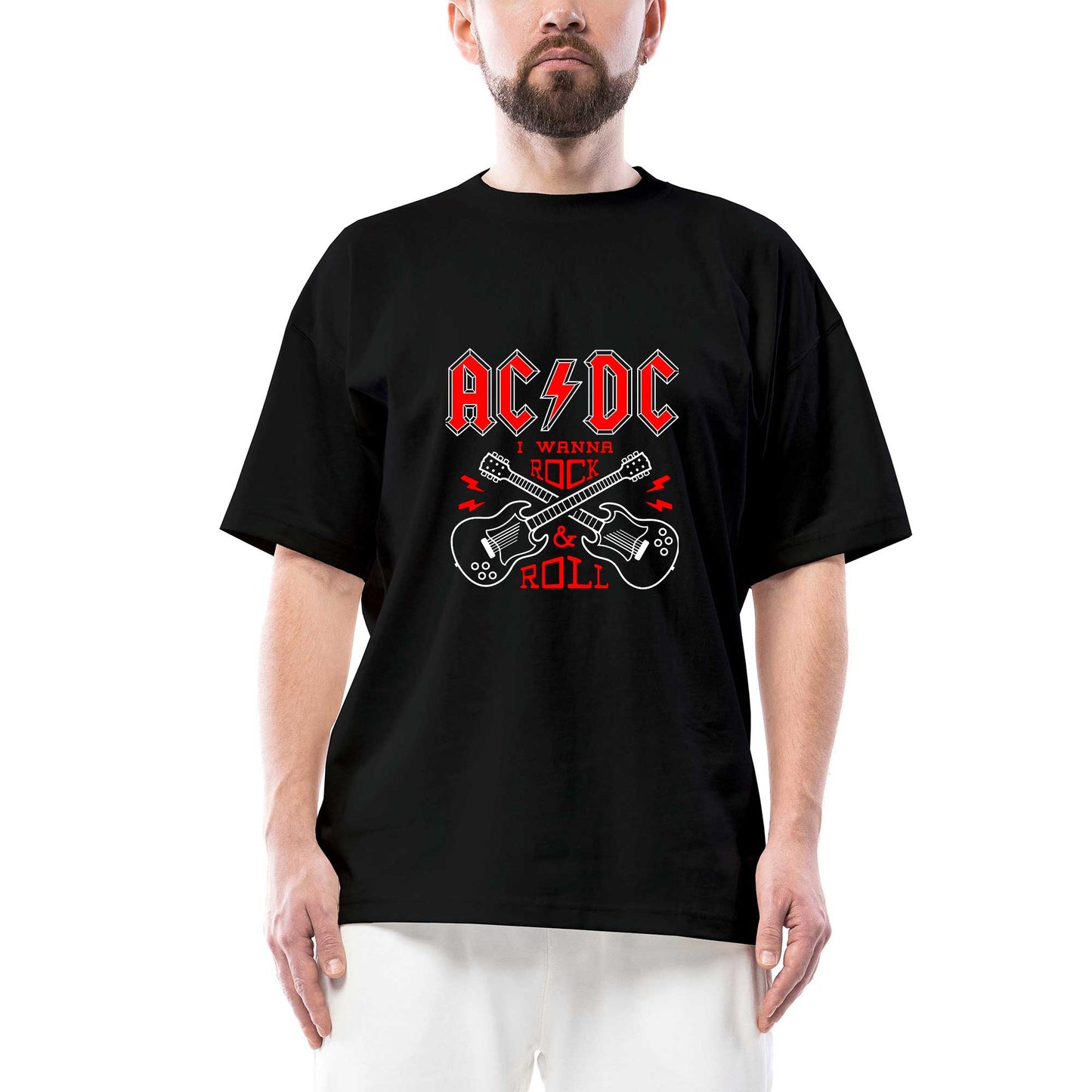 Ac Dc Wanna Oversize Siyah Tişört