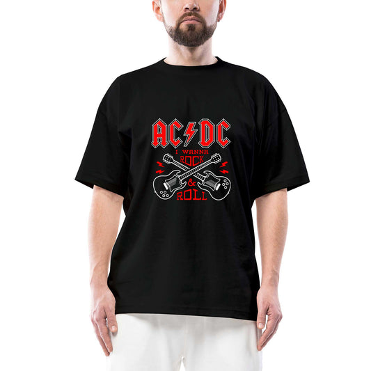 Ac Dc Wanna Oversize Siyah Tişört